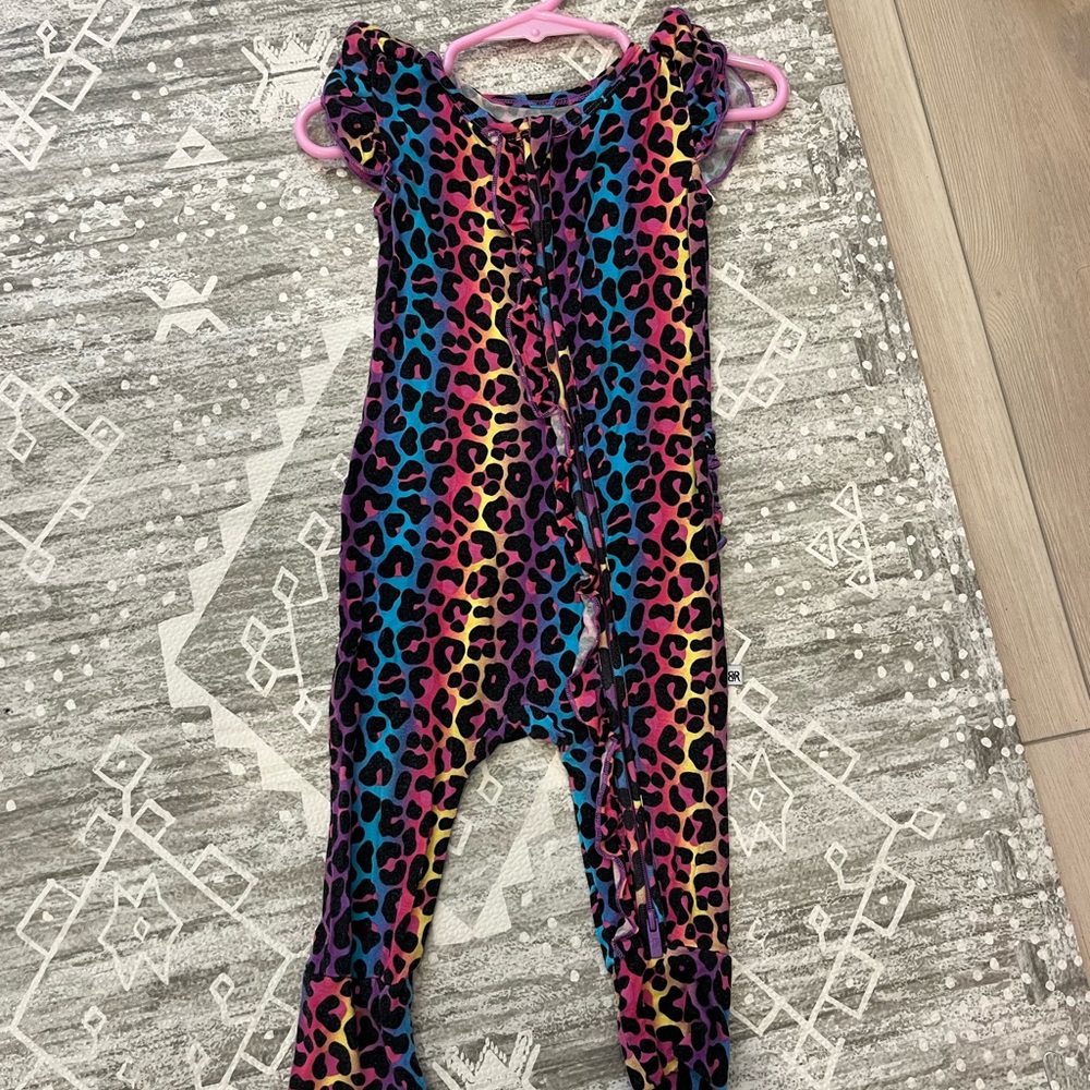 Ruffle Butts Livin’ La Cheetah Loca cap sleeve romper